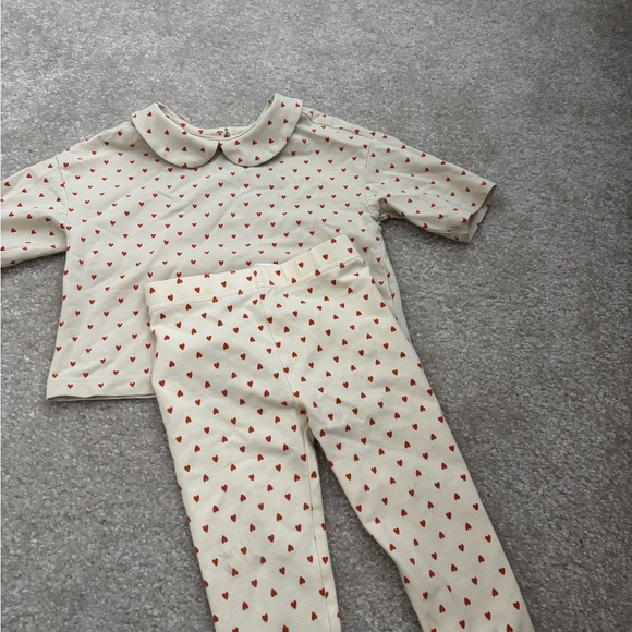 Heart Pattern Kids Top and leggings Set - Picture 3 of 5